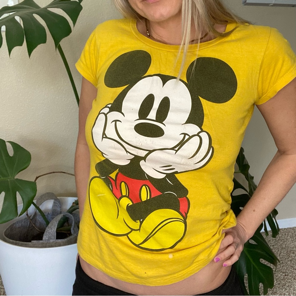 Yellow Mickey Mouse Medium Short-sleeve Shirt